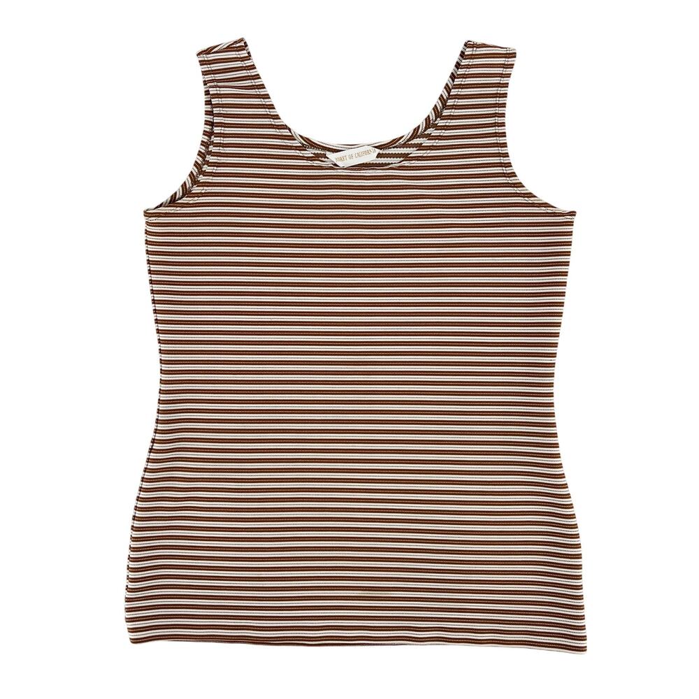 70s polyester brown stripe tank top 1970s vintage